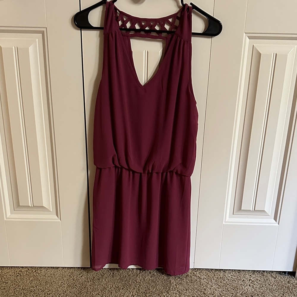 Naked Zebra Deep Purple Backless Dress